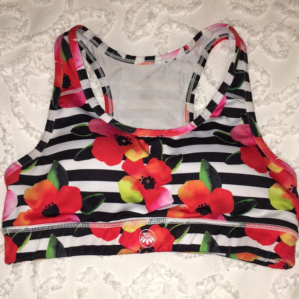 Multicolored Tropical Sports Bra